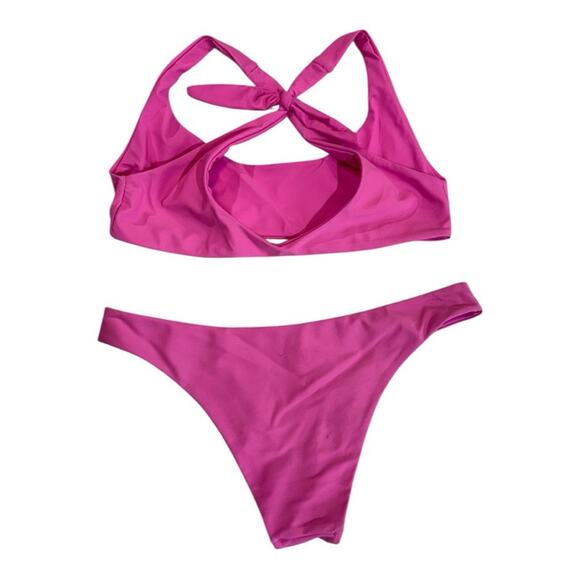 Zaful Pink Sporty Bikini with Cross-Back Design US 6 - Picture 2 of 6